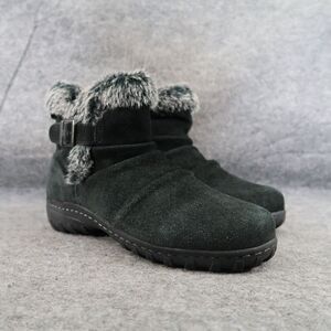 Khombu Shoes Womens 8 Bootie Winter Leather Faux Fur All Weather Lindsey Buckle